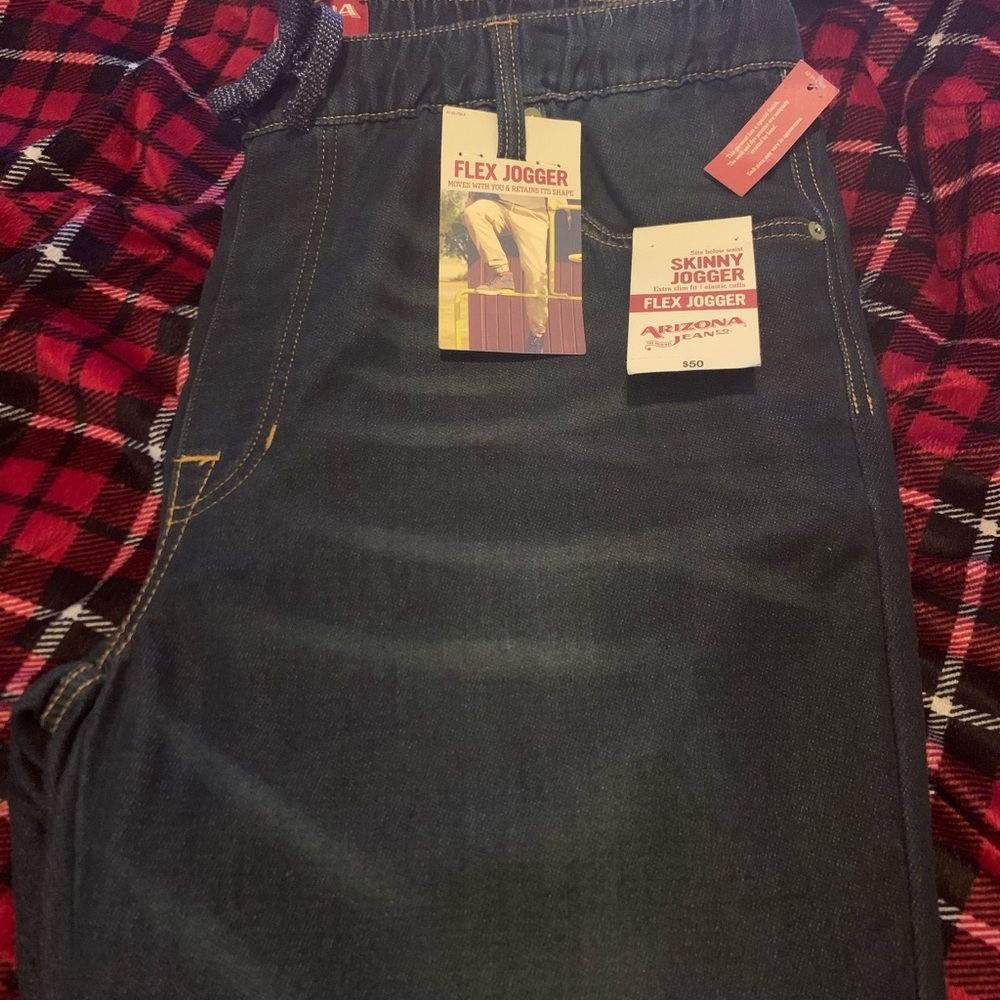 Dark Blue Distressed Denim Joggers